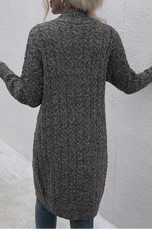 Drak Gray Dual Pocket Button Front Cardigan