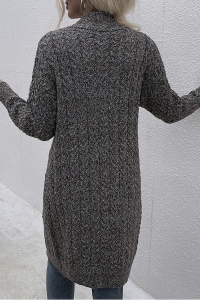 Drak Gray Dual Pocket Button Front Cardigan
