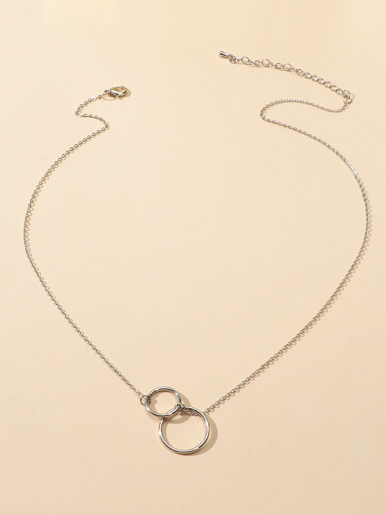 Minimalist Women Accessories Gold Silver Chain Circle Pendant Necklace