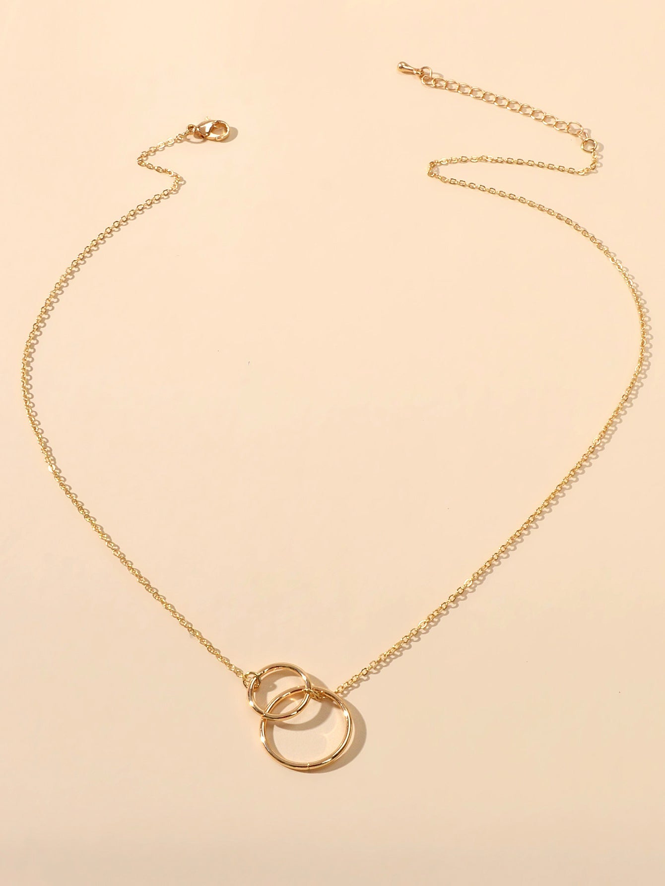 Minimalist Women Accessories Gold Silver Chain Circle Pendant Necklace