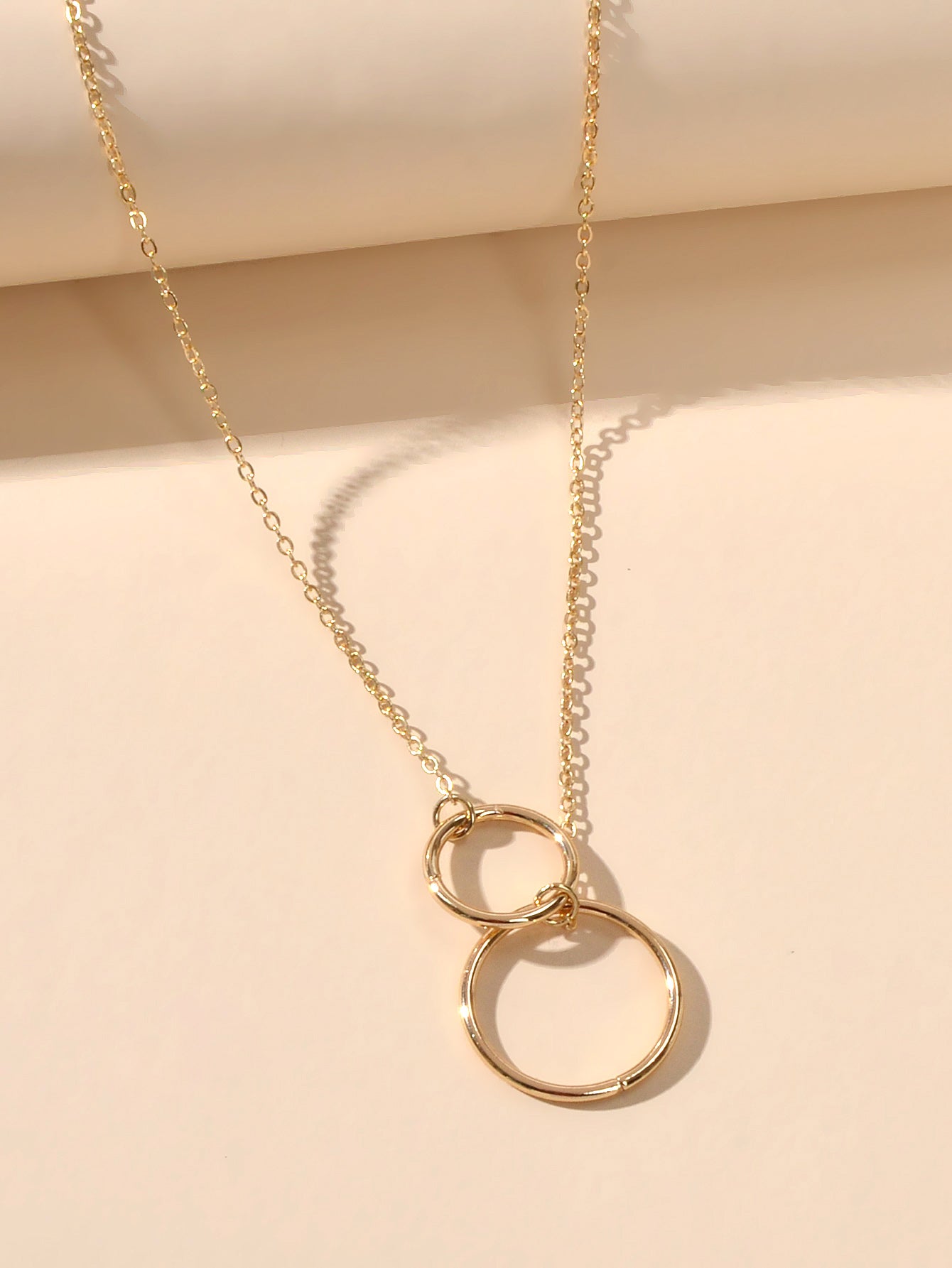 Minimalist Women Accessories Gold Silver Chain Circle Pendant Necklace