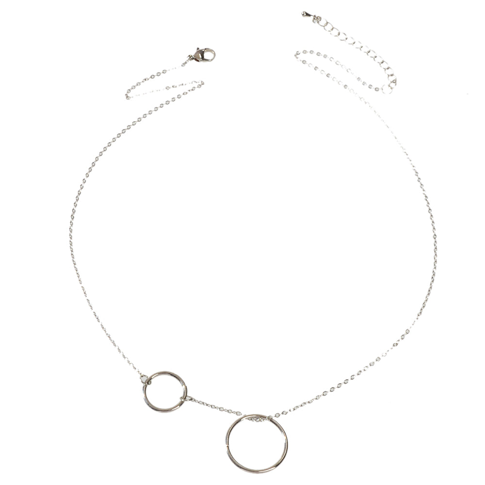 Minimalist Women Accessories Gold Silver Chain Circle Pendant Necklace