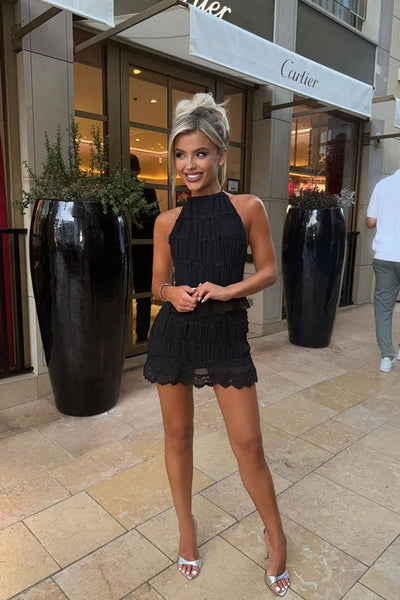 Women's Spring And Summer Backless Pleated Stripe Fabric Personalized
