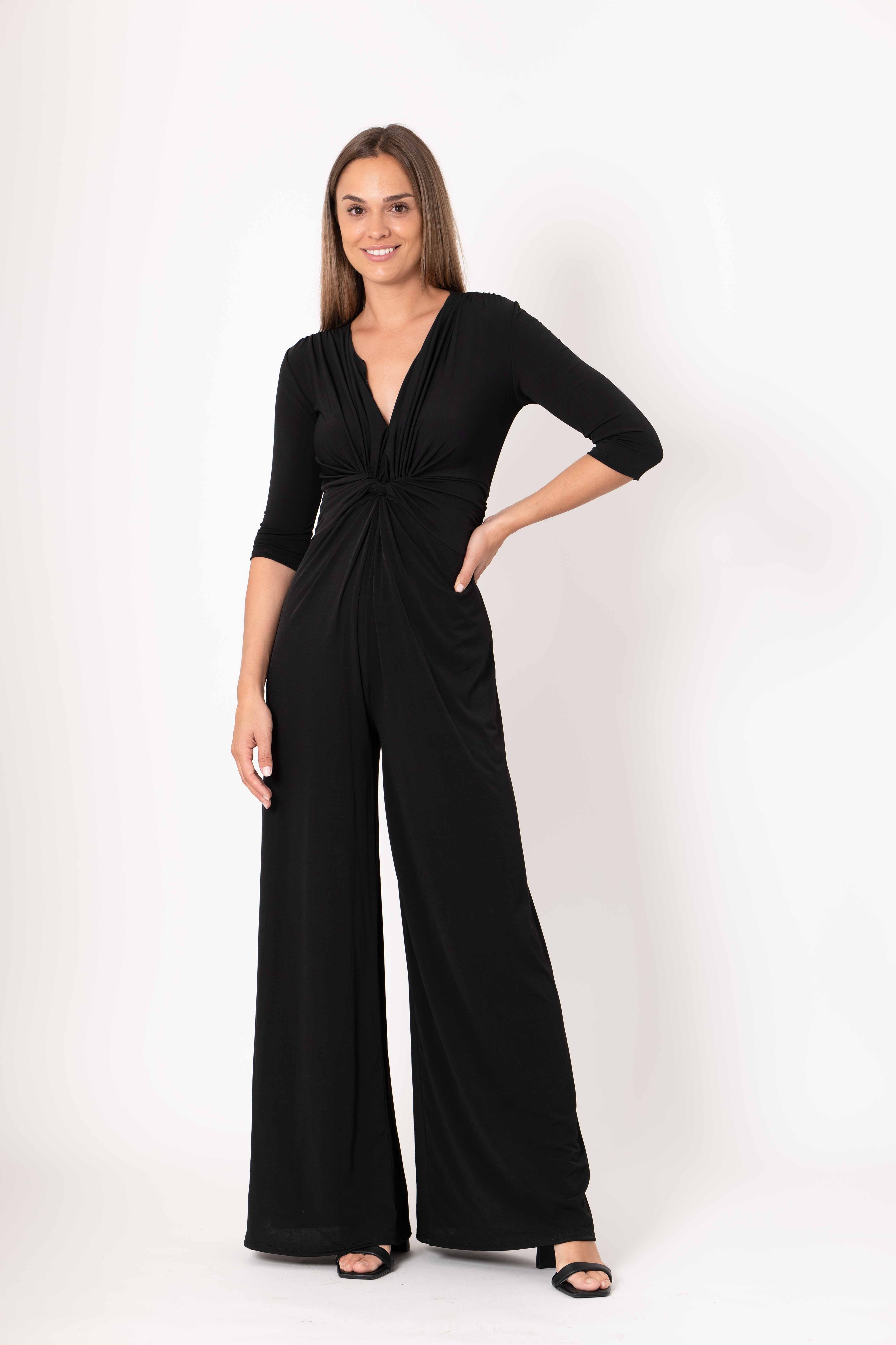 "Elegant Draped Palazzo Jumpsuit for Her"