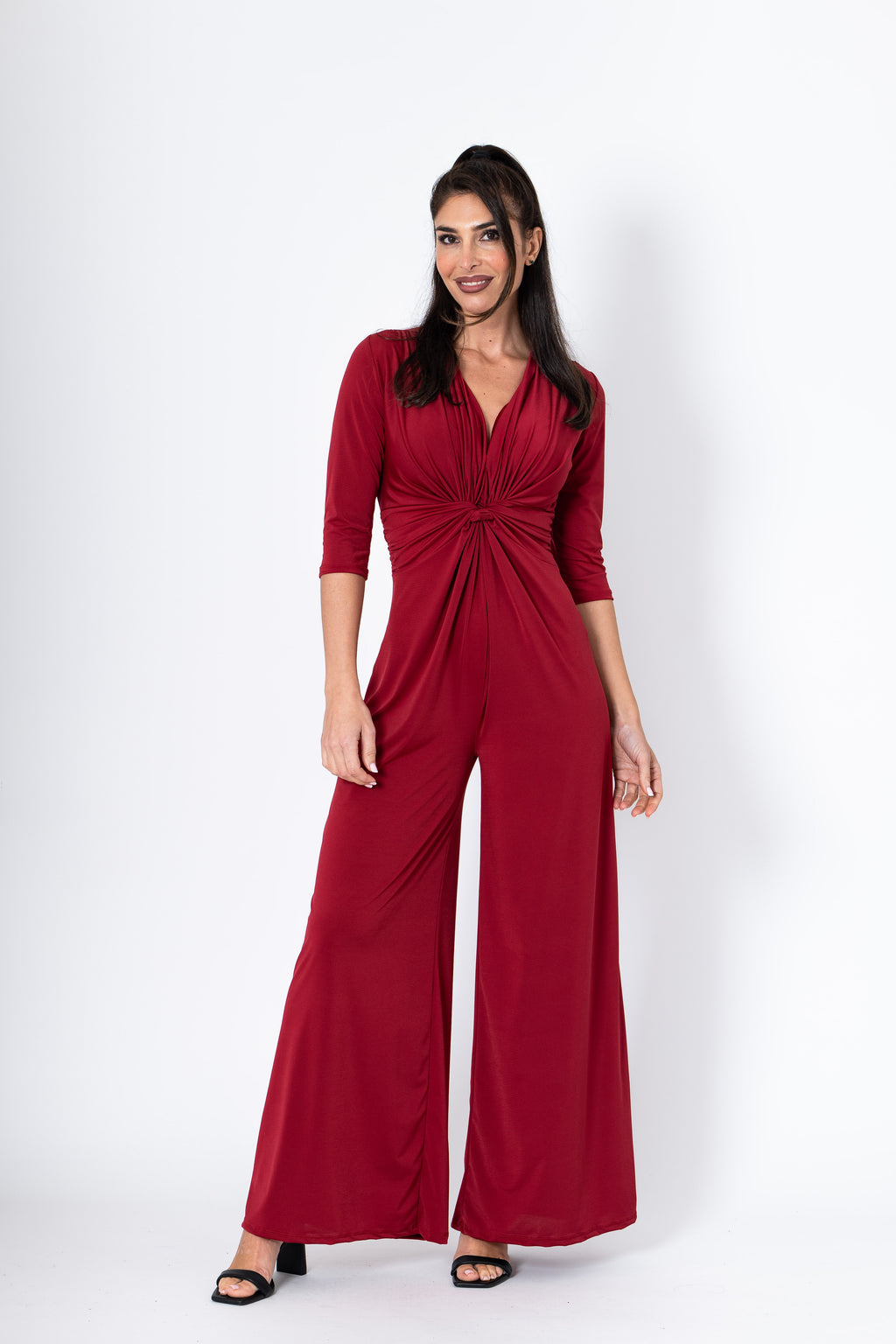 "Elegant Draped Palazzo Jumpsuit for Her"
